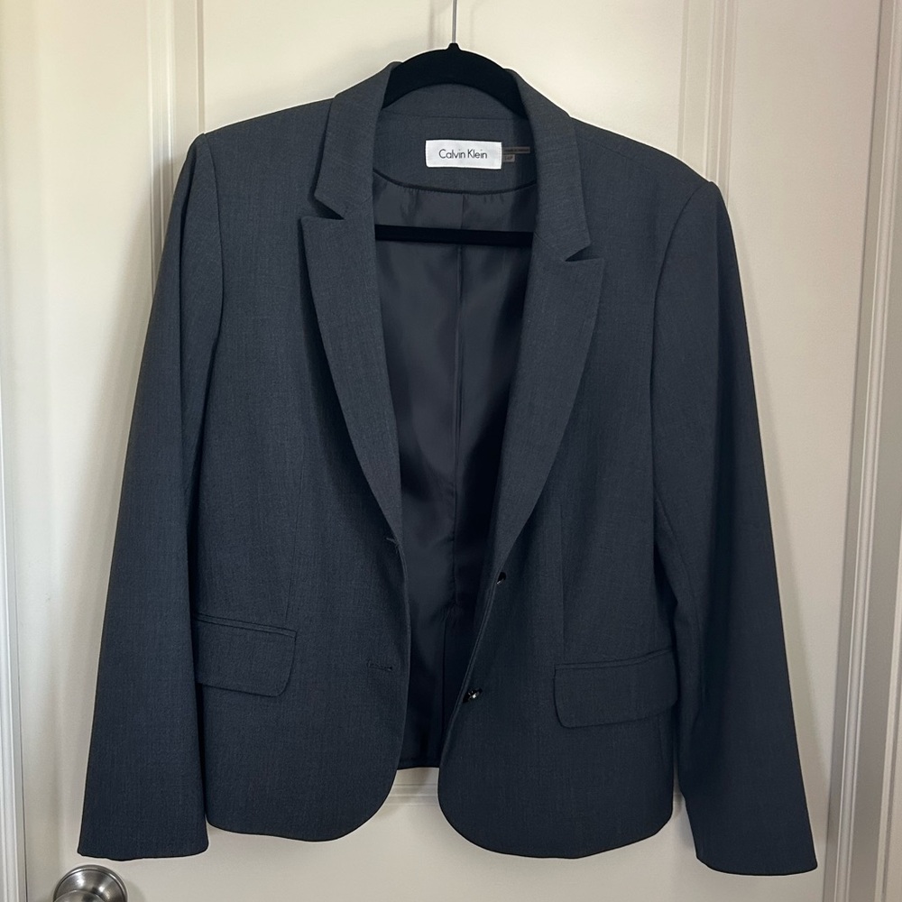 Calvin Klein Petite Charcoal Blazer